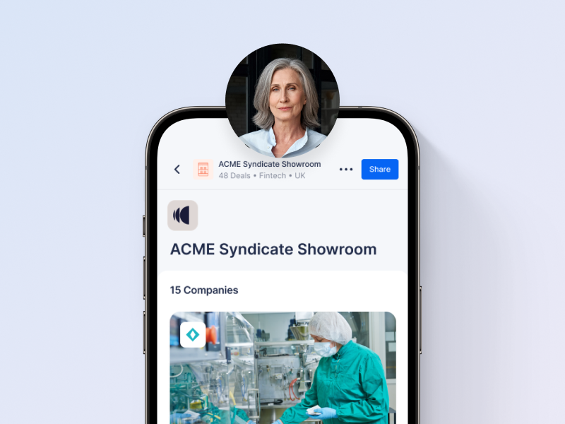The investor showroom in the iOS app