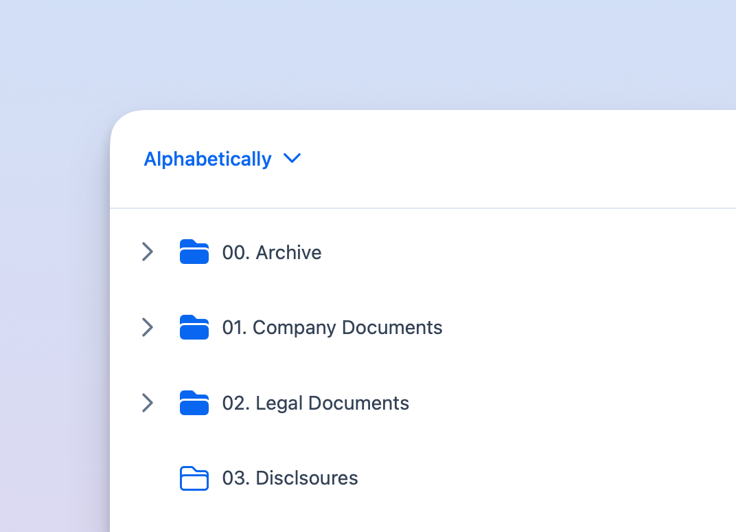 The deal data room files