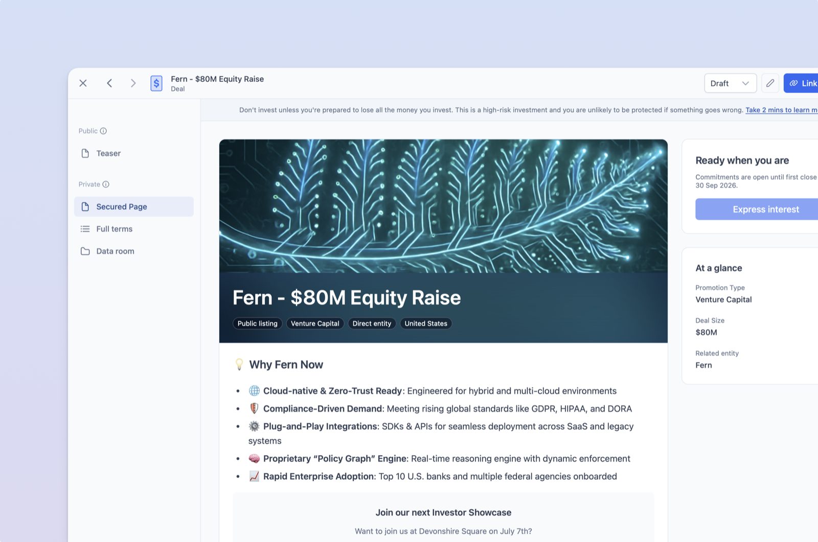 A branded deal page